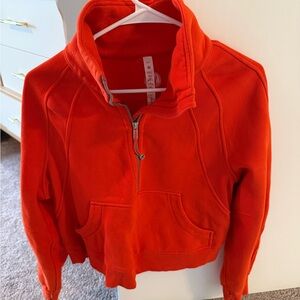 Lululemon Athletica scuba Half-Zip Pullover orange